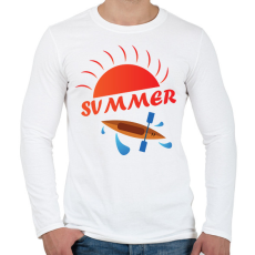 PRINTFASHION Summer - Nyár - kajak-kenu - Férfi hosszú ujjú póló - Fehér