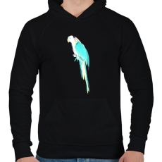 PRINTFASHION Summer parrot - Férfi kapucnis pulóver - Fekete