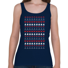 PRINTFASHION SUMMER PATTERN - Női atléta - Sötétkék női trikó