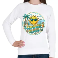 PRINTFASHION Summer_Vibes2 - Női pulóver - Fehér