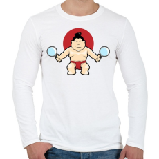 PRINTFASHION Sumo - Férfi hosszú ujjú póló - Fehér
