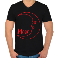 PRINTFASHION Sun-Moon - Férfi - Férfi V-nyakú póló - Fekete férfi póló