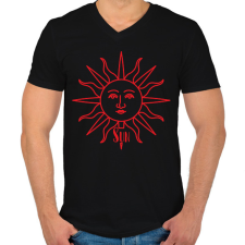 PRINTFASHION Sun-Moon - Női - Férfi V-nyakú póló - Fekete férfi póló