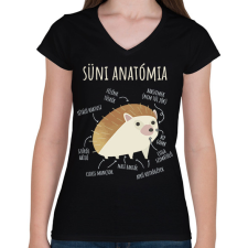 PRINTFASHION Süni anatómia - Női V-nyakú póló - Fekete női póló