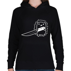 PRINTFASHION Süni késsel - Női kapucnis pulóver - Fekete