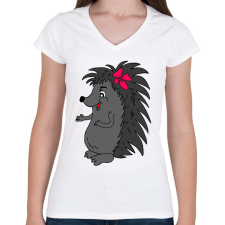 PRINTFASHION Süni - Női V-nyakú póló - Fehér női póló