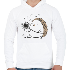 PRINTFASHION Süni pitypanggal - Férfi kapucnis pulóver - Fehér férfi pulóver, kardigán