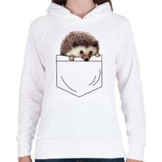 PRINTFASHION Süni zsebben - Női kapucnis pulóver - Fehér