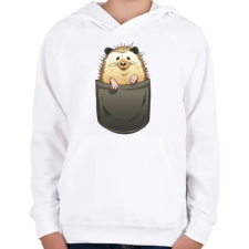 PRINTFASHION Süni zsebminta - Gyerek kapucnis pulóver - Fehér gyerek pulóver, kardigán