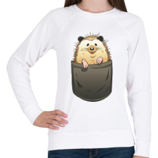 PRINTFASHION Süni zsebminta - Női pulóver - Fehér női pulóver, kardigán