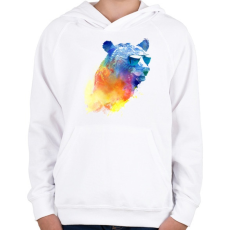 PRINTFASHION Sunny bear - Gyerek kapucnis pulóver - Fehér