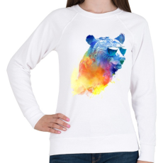 PRINTFASHION Sunny bear - Női pulóver - Fehér