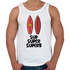PRINTFASHION SUP SUPER SUPERB - Férfi atléta - Fehér atléta, trikó