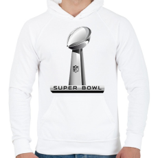 PRINTFASHION Super Bowl logo - Férfi kapucnis pulóver - Fehér