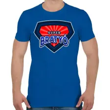 PRINTFASHION SUPER BRATYÓ - Férfi póló - Királykék férfi póló