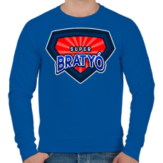 PRINTFASHION SUPER BRATYÓ - Férfi pulóver - Királykék