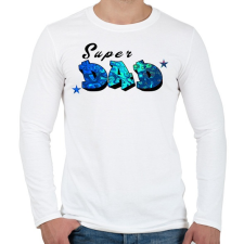 PRINTFASHION super dad graffiti - Férfi hosszú ujjú póló - Fehér férfi póló