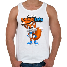 PRINTFASHION Super Lucky's Tale - Férfi atléta - Fehér atléta, trikó