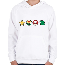 PRINTFASHION Super mario - Gyerek kapucnis pulóver - Fehér