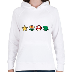 PRINTFASHION Super mario - Női kapucnis pulóver - Fehér