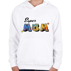 PRINTFASHION super mom - Gyerek kapucnis pulóver - Fehér