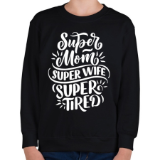 PRINTFASHION Super mom! - Gyerek pulóver - Fekete gyerek pulóver, kardigán