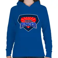 PRINTFASHION SUPER PINCÉR - Női kapucnis pulóver - Királykék női pulóver, kardigán