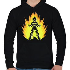 PRINTFASHION Super power - Férfi kapucnis pulóver - Fekete