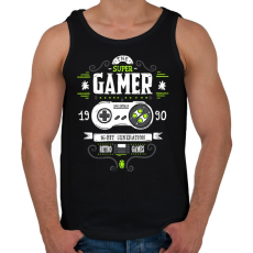 PRINTFASHION Super Retro Gamer - Férfi atléta - Fekete
