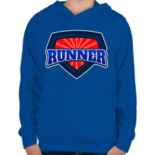 PRINTFASHION SUPER RUNNER - Gyerek kapucnis pulóver - Királykék gyerek pulóver, kardigán