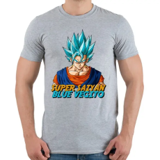 PRINTFASHION Super Saiyan Blue Vegito - Férfi póló - Sport szürke