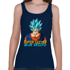 PRINTFASHION Super Saiyan Blue Vegito - Női atléta - Sötétkék női trikó