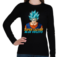 PRINTFASHION Super Saiyan Blue Vegito - Női hosszú ujjú póló - Fekete női póló