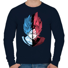 PRINTFASHION Super Saiyan Blue VS Super Saiyan Rose - Férfi pulóver - Sötétkék