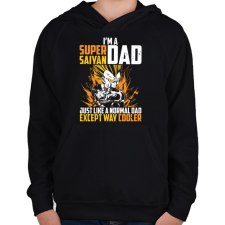 PRINTFASHION Super Saiyan Dad - Gyerek kapucnis pulóver - Fekete gyerek pulóver, kardigán