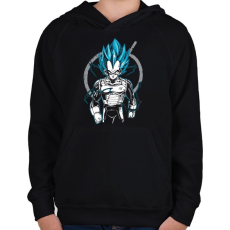 PRINTFASHION Super Saiyan GOD Vegeta - Gyerek kapucnis pulóver - Fekete