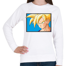 PRINTFASHION Super Saiyan Goku - Női pulóver - Fehér női pulóver, kardigán