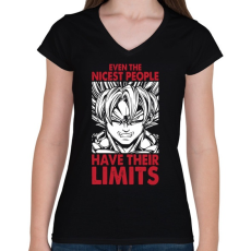 PRINTFASHION Super Saiyan Son Goku - Női V-nyakú póló - Fekete