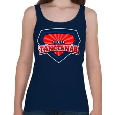 PRINTFASHION SUPER TÁNCTANÁR 2 - Női atléta - Sötétkék női trikó