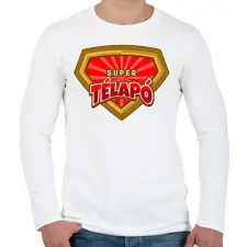 PRINTFASHION SUPER TÉLAPÓ - Férfi hosszú ujjú póló - Fehér férfi póló