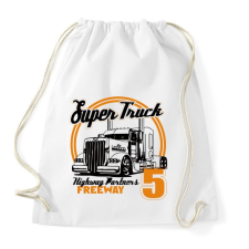 PRINTFASHION Super Truck Highway - Sportzsák, Tornazsák - Fehér tornazsák