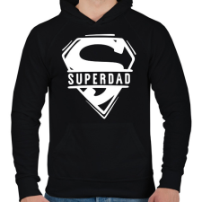 PRINTFASHION Superdad - Férfi kapucnis pulóver - Fekete férfi pulóver, kardigán