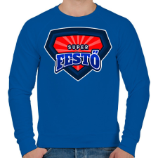 PRINTFASHION SUPERFESTŐ - Férfi pulóver - Királykék férfi pulóver, kardigán