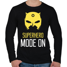 PRINTFASHION SUPERHERO MODE ON - Férfi hosszú ujjú póló - Fekete férfi póló
