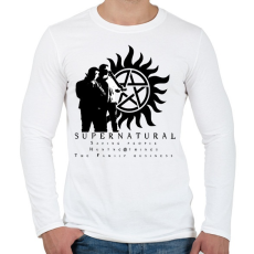 PRINTFASHION supernatural3 - Férfi hosszú ujjú póló - Fehér
