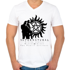 PRINTFASHION supernatural3 - Férfi V-nyakú póló - Fehér férfi póló