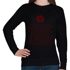 PRINTFASHION supernatural demoniac text red - Női pulóver - Fekete női pulóver, kardigán