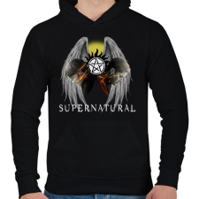 PRINTFASHION Supernatural - Férfi kapucnis pulóver - Fekete férfi pulóver, kardigán