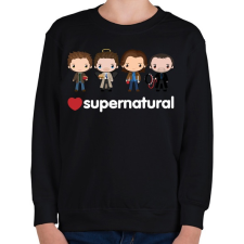 PRINTFASHION Supernatural - Gyerek pulóver - Fekete gyerek pulóver, kardigán