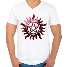 PRINTFASHION Supernatural (Odaát) - Férfi V-nyakú póló - Fehér férfi póló